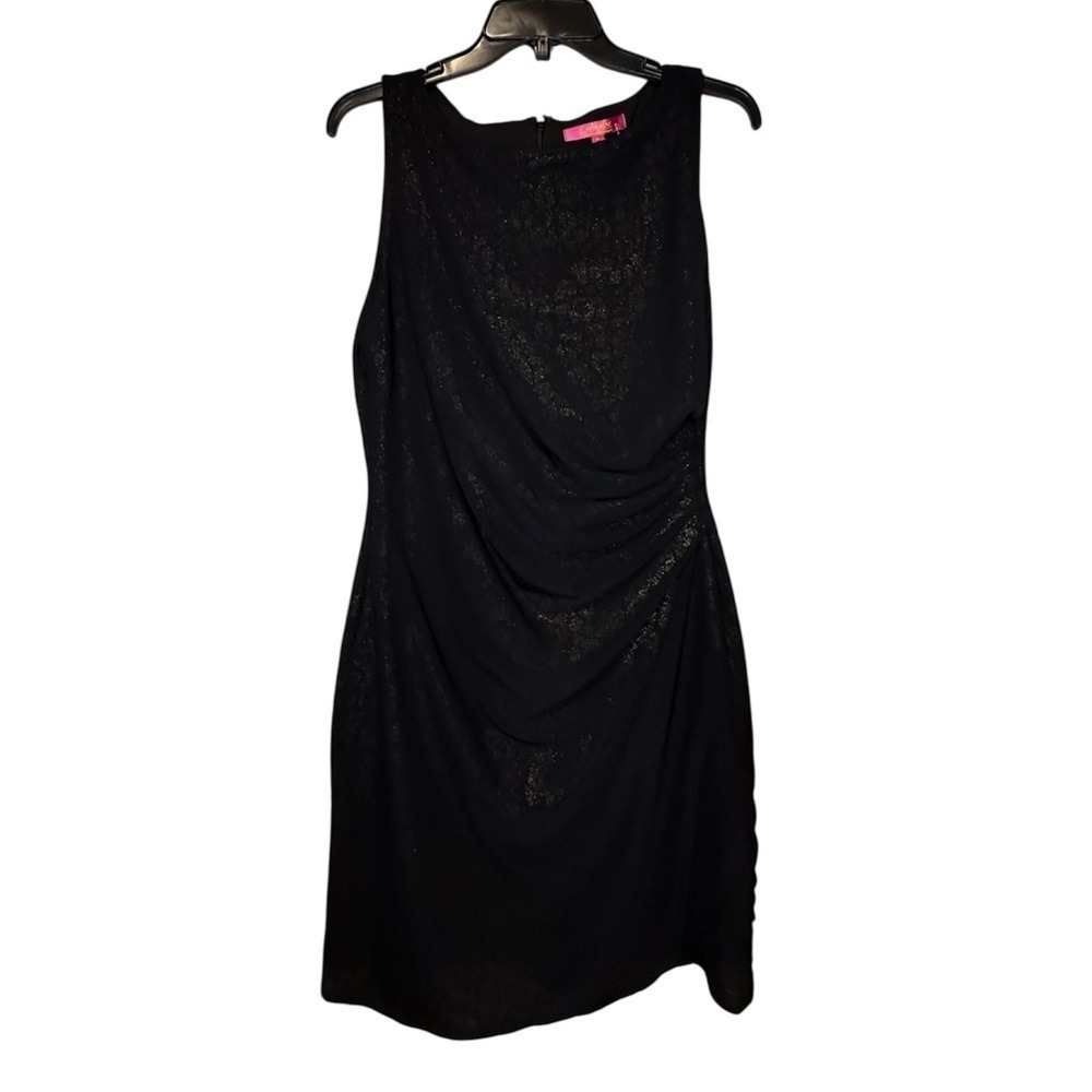 Catherine Malandrino Black with Gold Shimmer Coctail Dress Size Medium / M